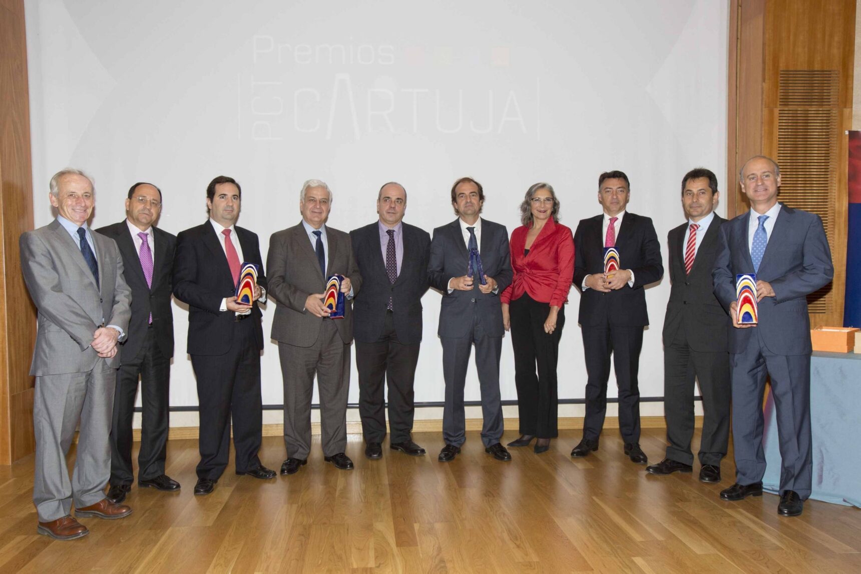 Los ganadores junto a representantes institucionales y empresariales. FOTO: PCT Cartuja