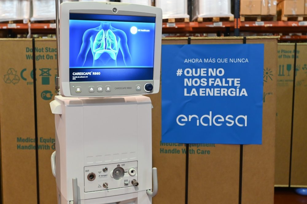 Endesa dona respiradores de “última generación” y mascarillas a Andalucía, Madrid y Cataluña