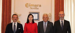 Empresarios analizan las nuevas políticas comerciales de Estados Unidos ante la llegada de la nueva administración TrumpHa sido en el XIV Foro empresarial España - EE.UU, celebrado en la Cámara de Comercio de Sevilla