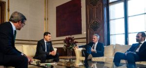 El presidente de la Junta de Andalucía, Juanma Moreno, se reúne con el presidente de PwC, Gonzalo Sánchez